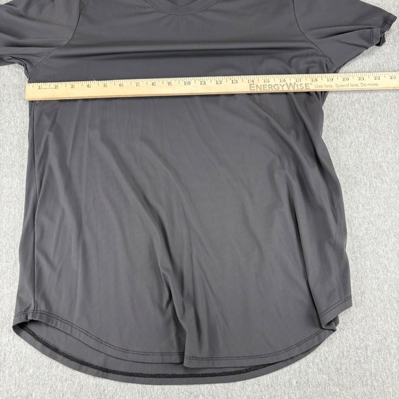 ZYIA Active Shirt Mens Large Gray Ribbed Loose Athletic Training Short Sleeve - Picture 7 of 9